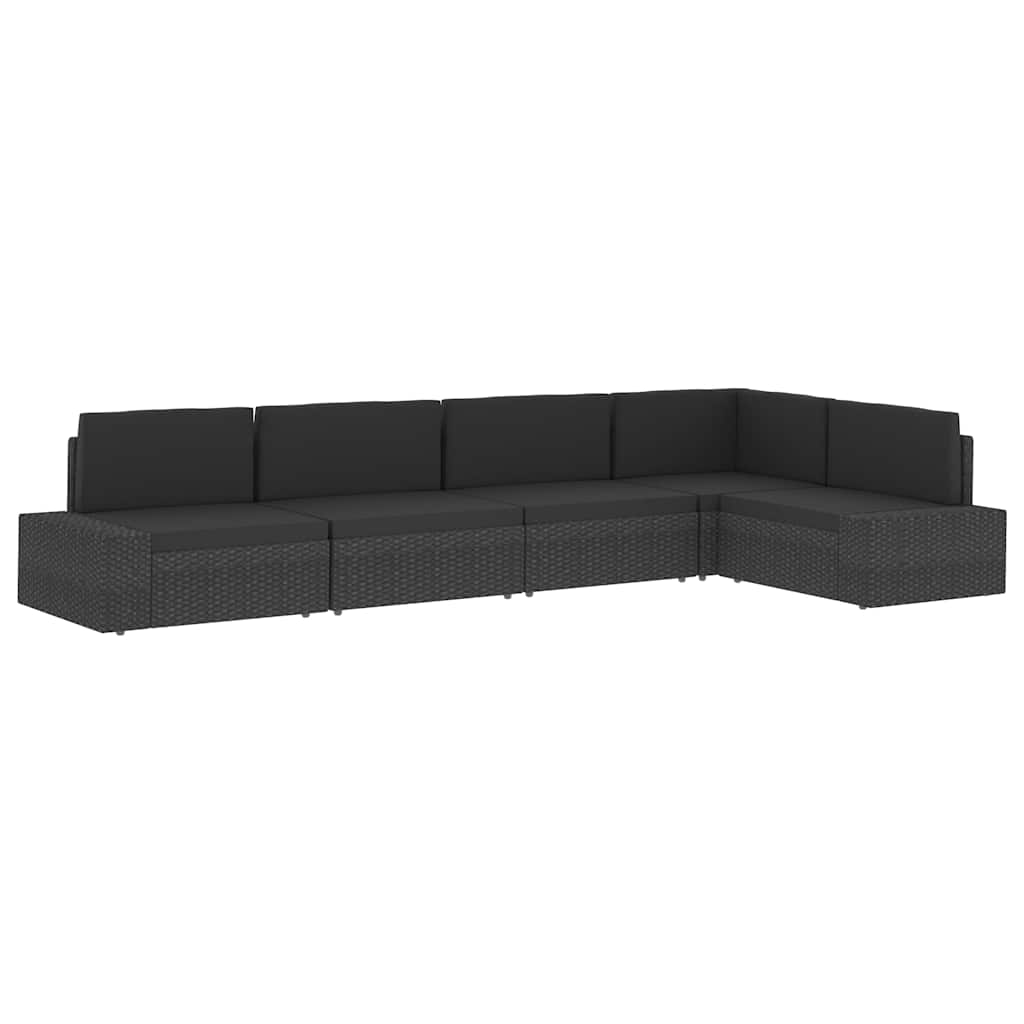 Szürke polyrattan középső kanapéelem 13