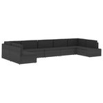 Szürke polyrattan középső kanapéelem 14