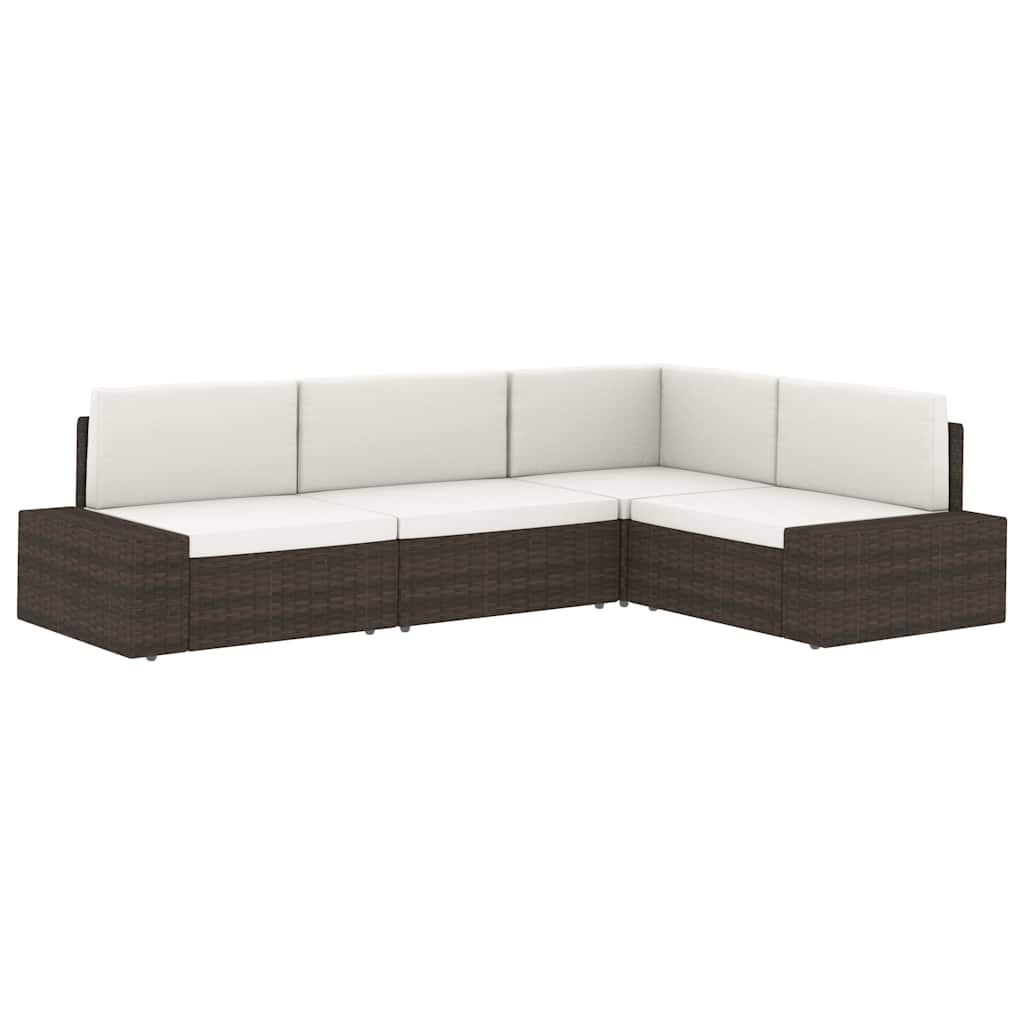 Szürke polyrattan középső kanapéelem 15