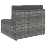 Szürke polyrattan középső kanapéelem 4