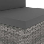 Szürke polyrattan középső kanapéelem 5