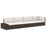 Szürke polyrattan középső kanapéelem 7