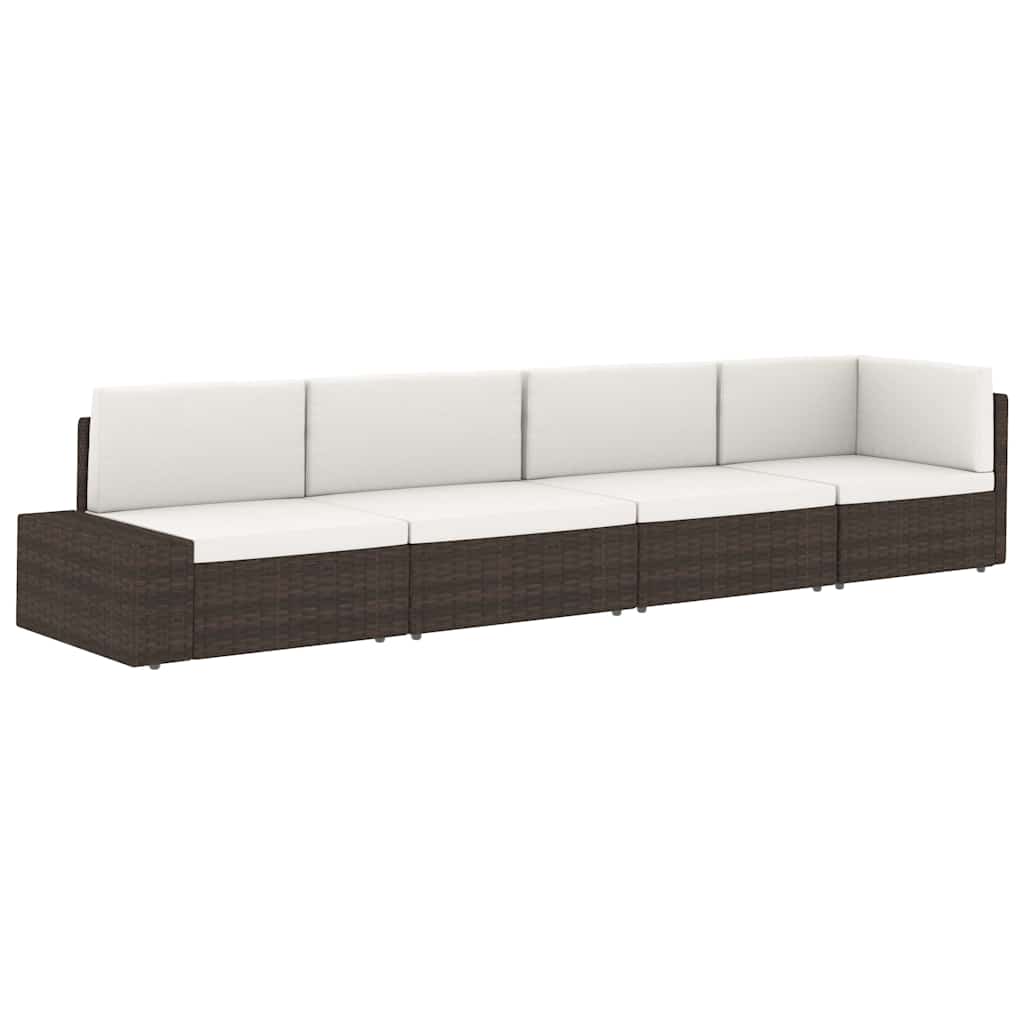 Szürke polyrattan középső kanapéelem 7