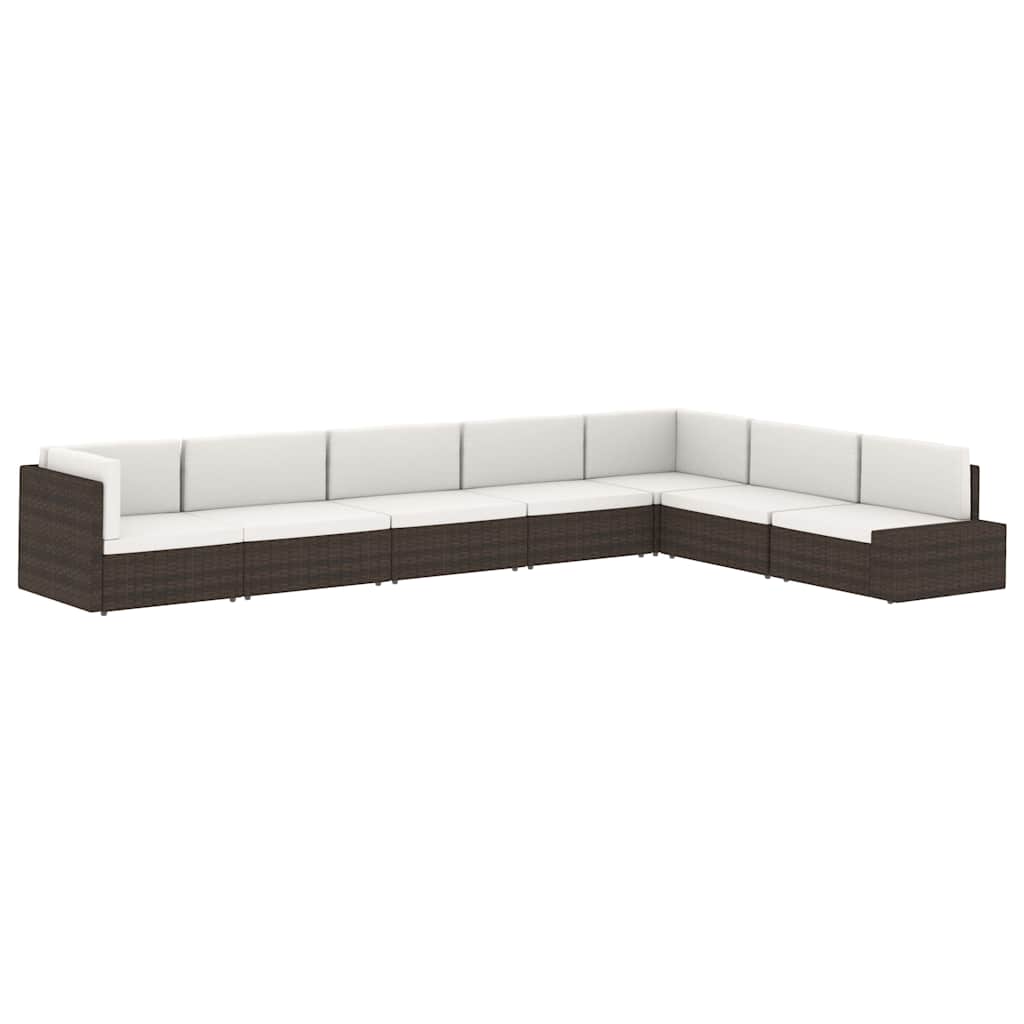 Szürke polyrattan középső kanapéelem 8