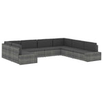 Szürke polyrattan középső kanapéelem 9