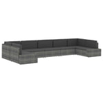 Szürke polyrattan középső kanapéelem 10