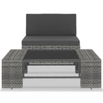 2 részes szürke polyrattan kerti ülőgarnitúra 2