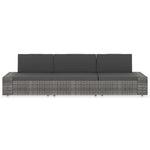 3 személyes szürke elemes polyrattan kanapé 2