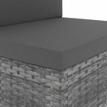 3 személyes szürke elemes polyrattan kanapé 11