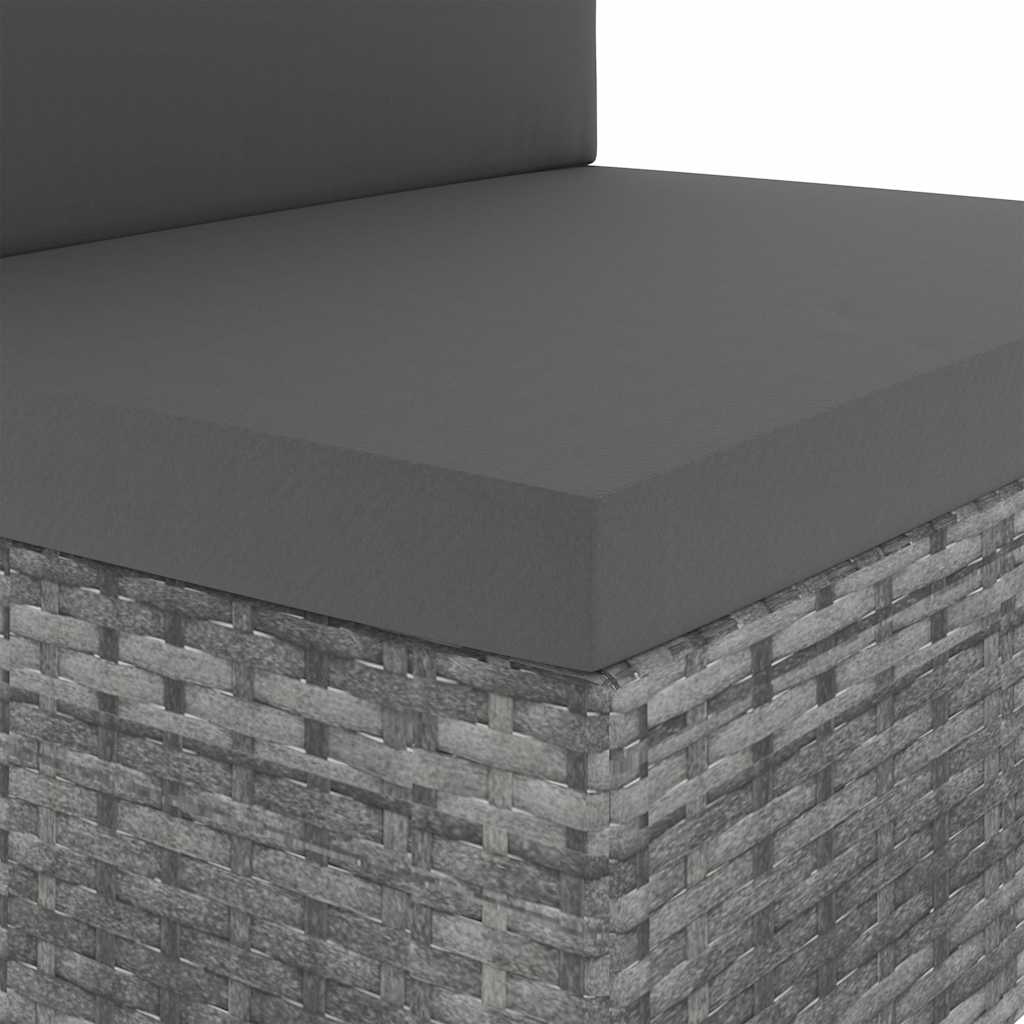 3 személyes szürke elemes polyrattan kanapé 11