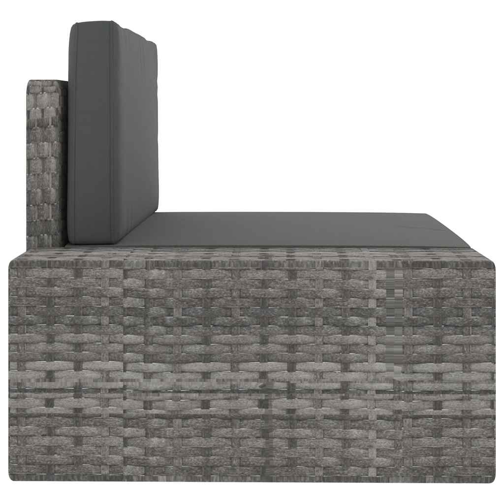 3 személyes szürke elemes polyrattan kanapé 14