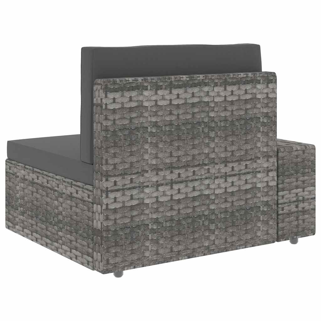 3 személyes szürke elemes polyrattan kanapé 15
