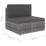 3 személyes szürke elemes polyrattan kanapé 17