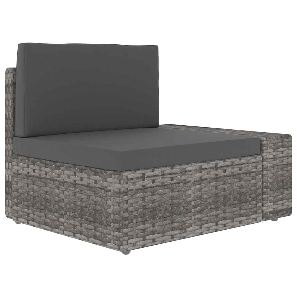 3 személyes szürke elemes polyrattan kanapé 3