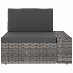 3 személyes szürke elemes polyrattan kanapé 4
