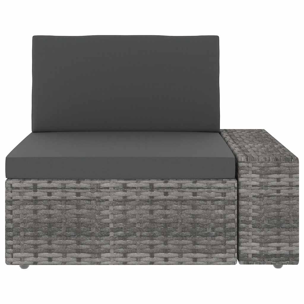 3 személyes szürke elemes polyrattan kanapé 4