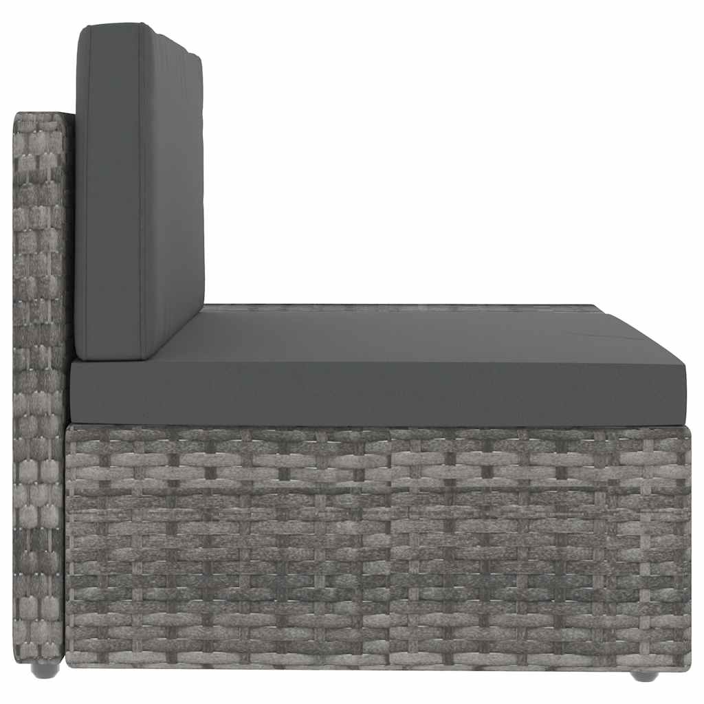3 személyes szürke elemes polyrattan kanapé 5