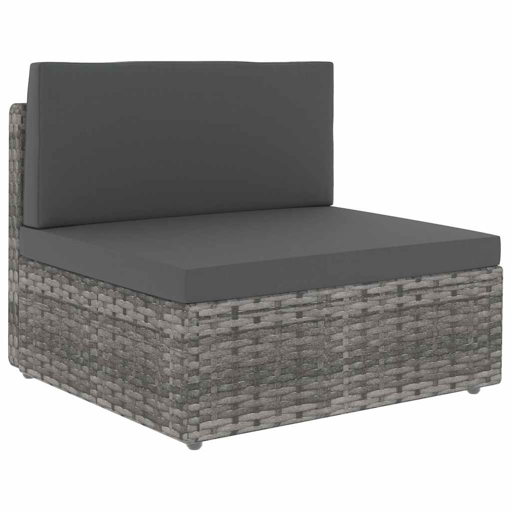 3 személyes szürke elemes polyrattan kanapé 7