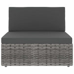3 személyes szürke elemes polyrattan kanapé 8