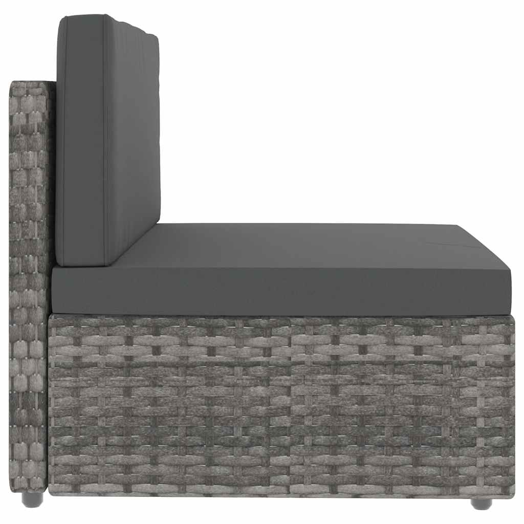 3 személyes szürke elemes polyrattan kanapé 9