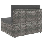 3 személyes szürke elemes polyrattan kanapé 10