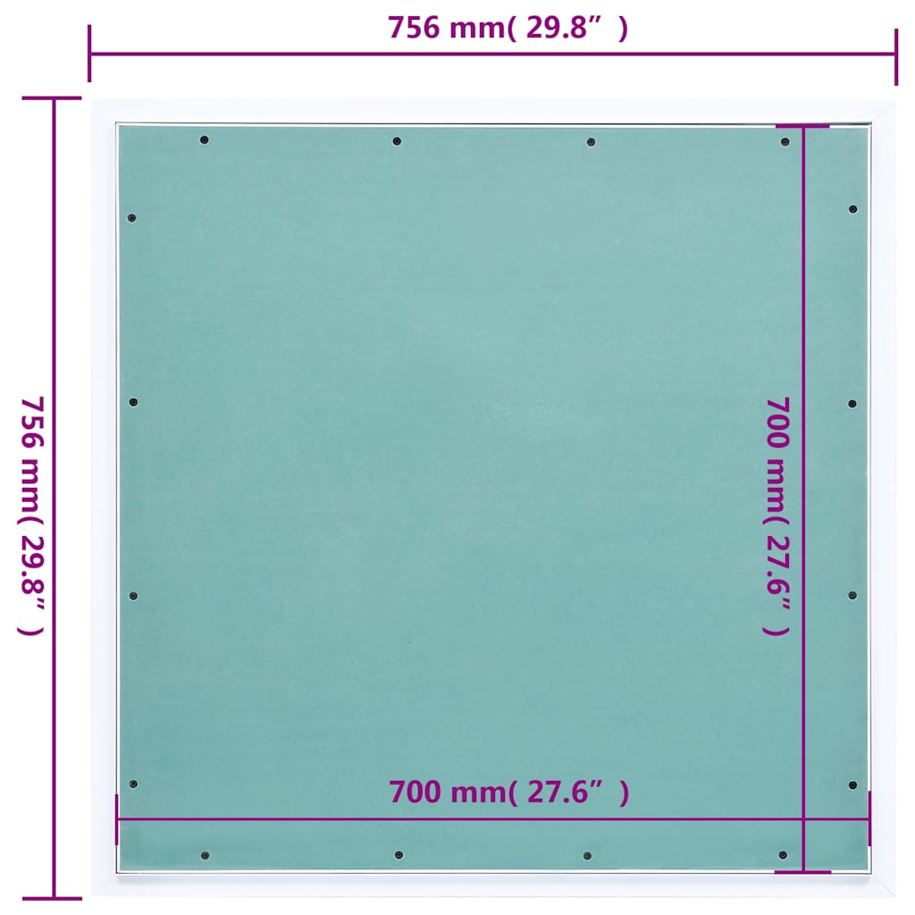 Alumínium keretes és gipszkartonos hozzáférési panel 700x700 mm 9