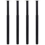 4 db fekete teleszkópos asztalláb 710 mm - 1100 mm