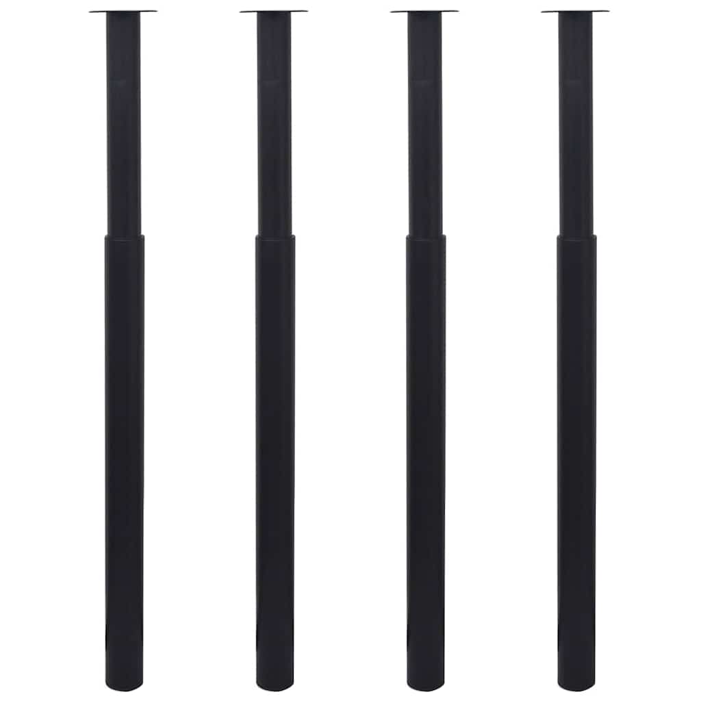 4 db fekete teleszkópos asztalláb 710 mm - 1100 mm