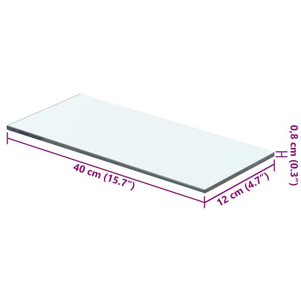 2 db átlátszó üveg paneles polc 40 x 12 cm 4
