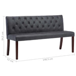 Szürke művelúr pad 148,5 cm 7