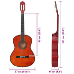 Klasszikus hársfa gitár kezdőknek 4/4 39" 10