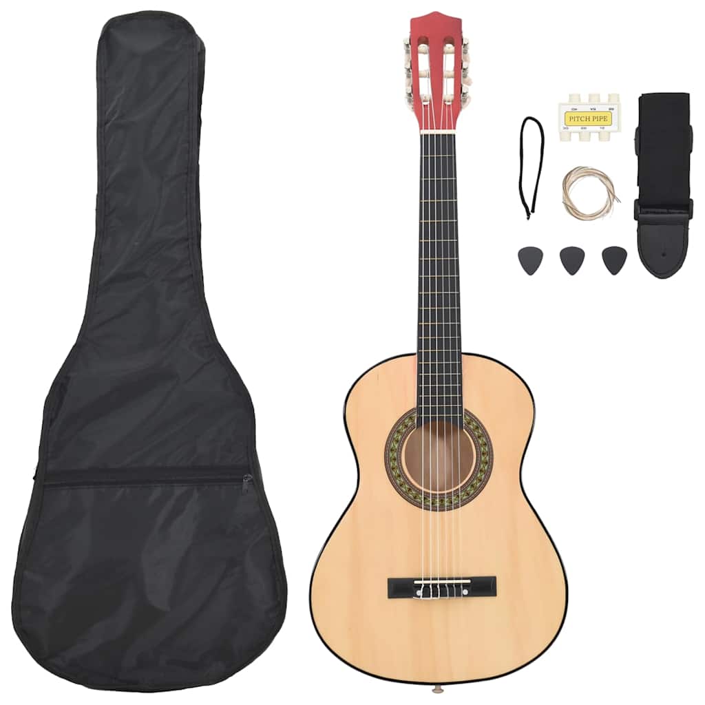 8 darabos klasszikus gitár gyerek kezdőkészlet 1/2 34"
