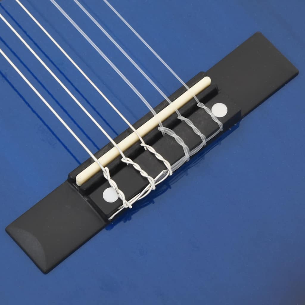 8 darabos kék klasszikus gitárszett kezdőknek 1/2 34" 8