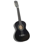 8 darabos fekete klasszikus gitár kezdőkészlet 1/2 34" 2