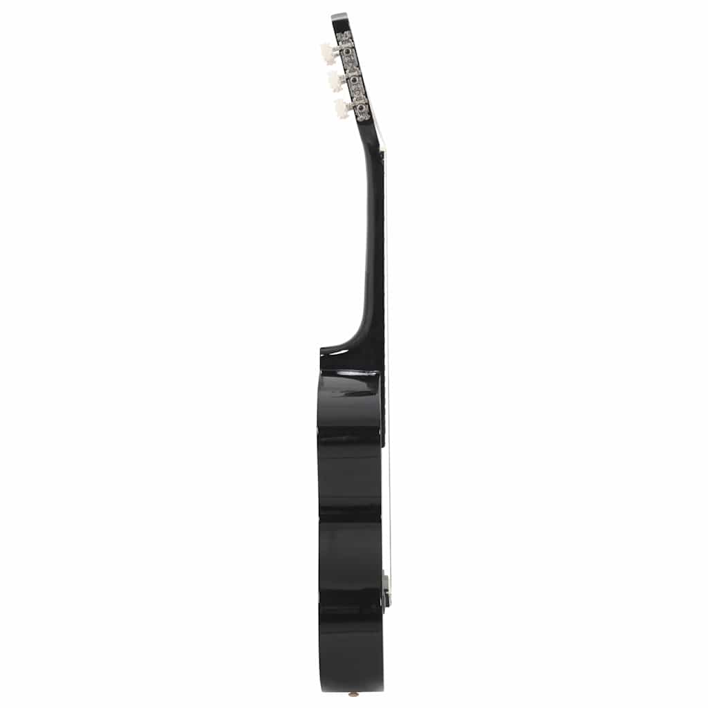 8 darabos fekete klasszikus gitár kezdőkészlet 1/2 34" 5