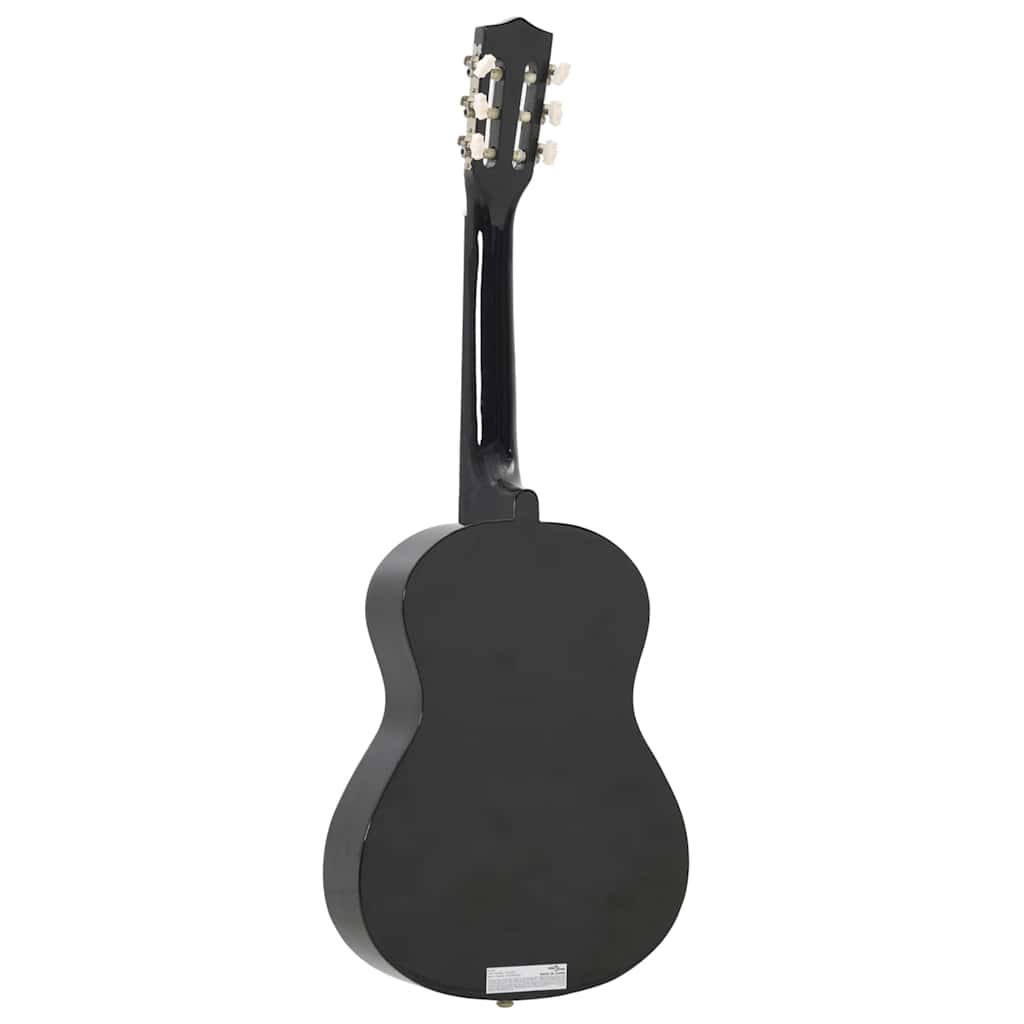 8 darabos fekete klasszikus gitár kezdőkészlet 1/2 34" 6