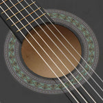 8 darabos fekete klasszikus gitár kezdőkészlet 1/2 34" 7
