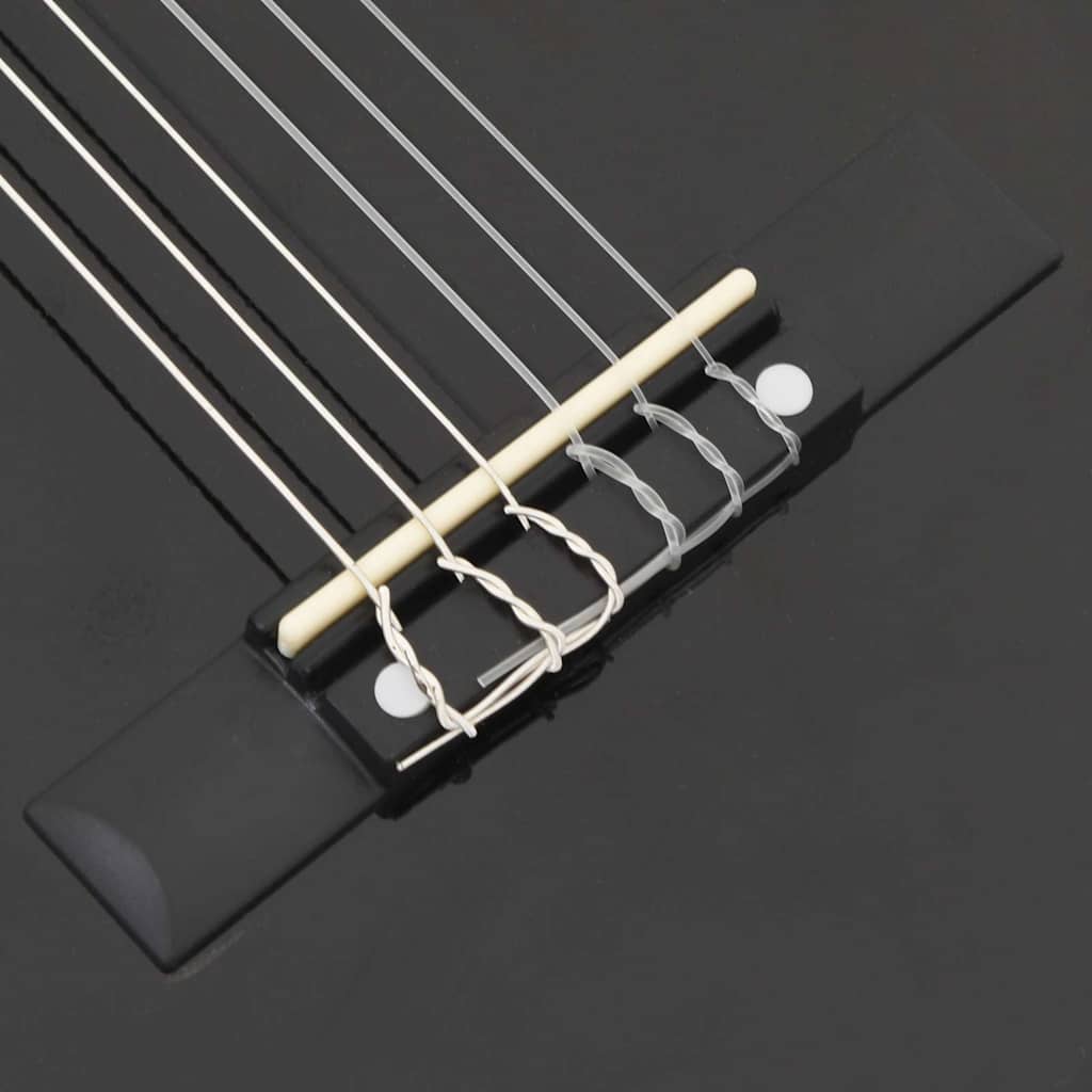 8 darabos fekete klasszikus gitár kezdőkészlet 1/2 34" 8