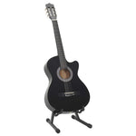 12 részes fekete 6 húros klasszikus western gitár szett 38" 2