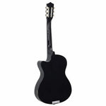 12 részes fekete 6 húros klasszikus western gitár szett 38" 7
