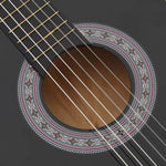 12 részes fekete 6 húros klasszikus western gitár szett 38" 8