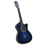 12 részes kék 6 húros klasszikus Western gitár szett 38" 3