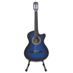 12 részes kék 6 húros klasszikus Western gitár szett 38" 5