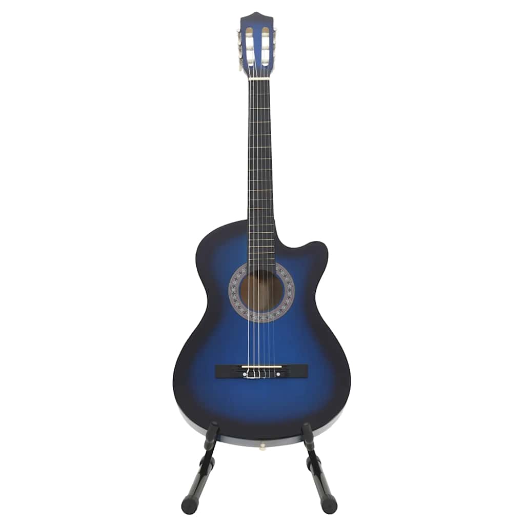 12 részes kék 6 húros klasszikus Western gitár szett 38" 5