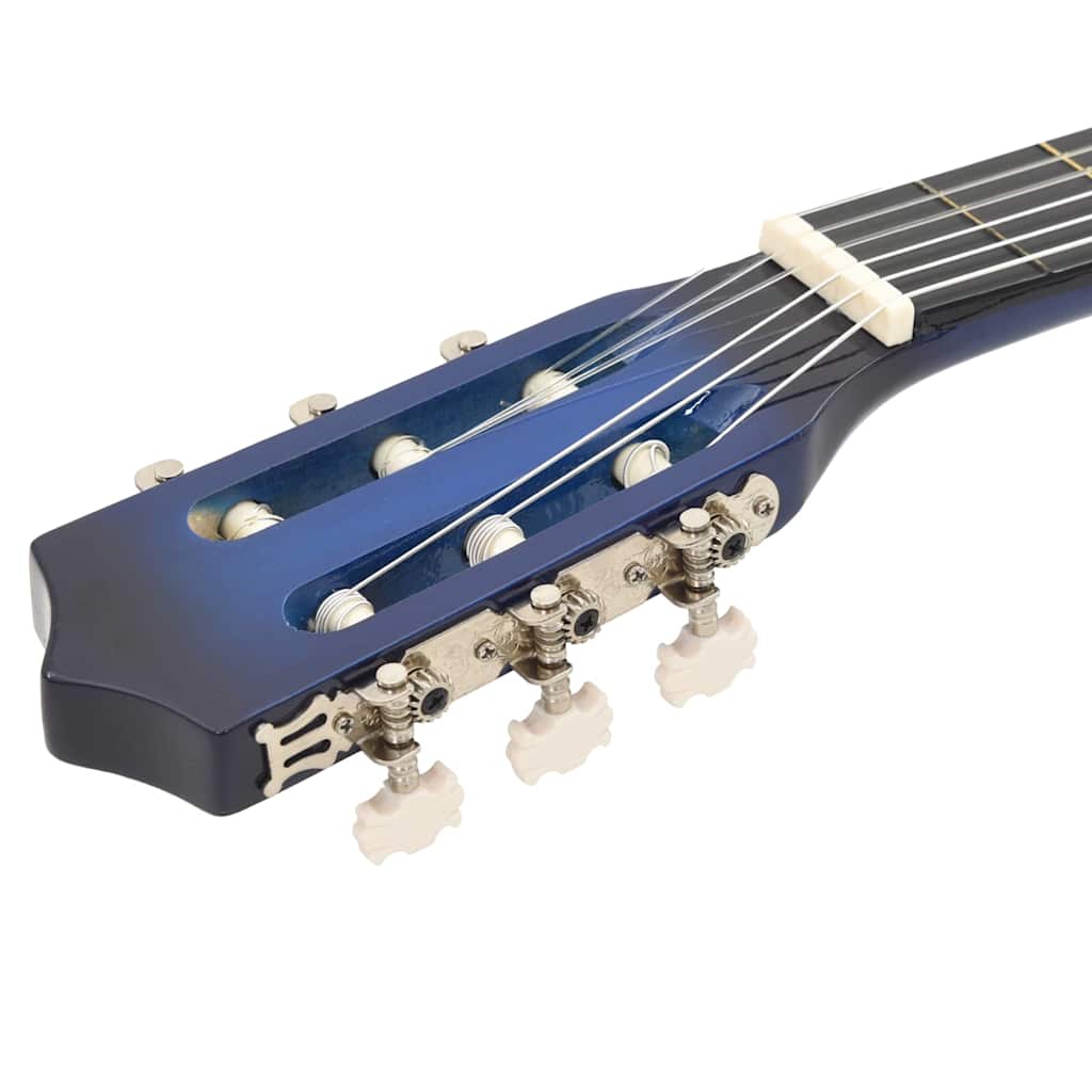 12 részes kék 6 húros klasszikus Western gitár szett 38" 10