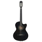 Fekete 6 húros klasszikus western cutaway gitár ekvalizerrel 3