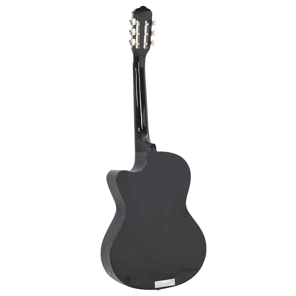 Fekete 6 húros klasszikus western cutaway gitár ekvalizerrel 5