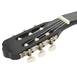 Fekete 6 húros klasszikus western cutaway gitár ekvalizerrel 7