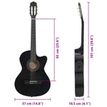 Fekete 6 húros klasszikus western cutaway gitár ekvalizerrel 10