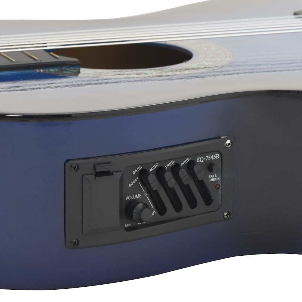 Kék 6 húros klasszikus western cutaway gitár ekvalizerrel 9